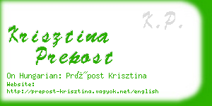 krisztina prepost business card